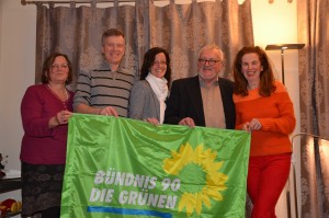 Die Grüne Stadtteilgruppe West: vlnr. Brigitte von Schoenebeck, Jörg Nathaus, Stefanie Köster-Hoth, Manfred Spitz und Anke Pallas