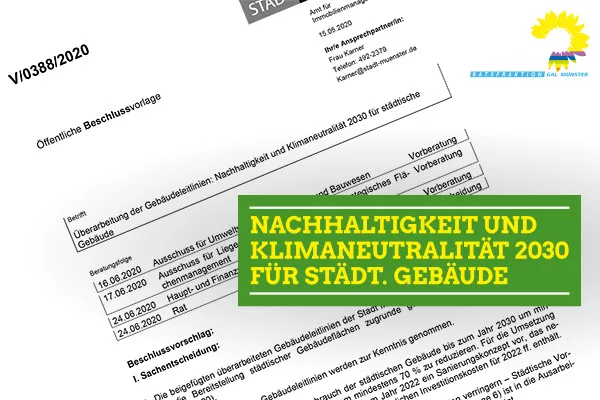 Grüne loben neue Leitlinien für städtische Gebäude