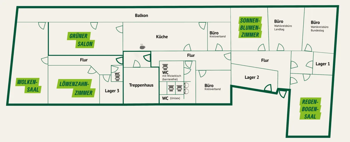 Ein Raumplan der gesamten Räume